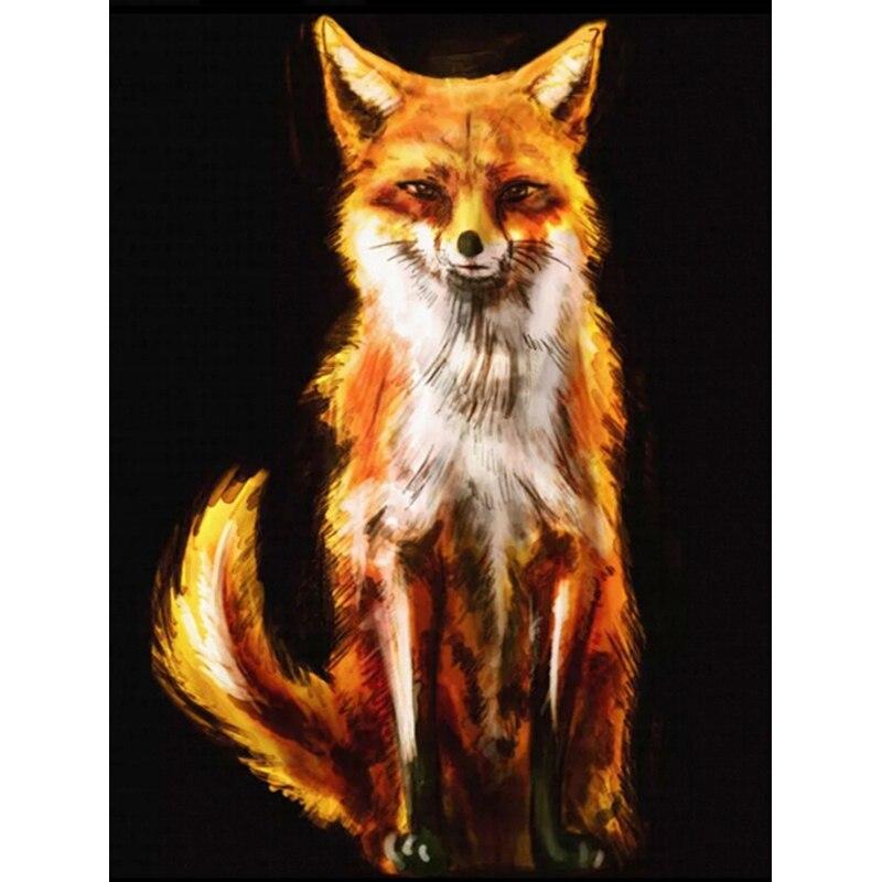 New 5D DIY Diamond Painting Red Fox Diamond Embroidery Animals Cross Stitch Full Round Drill Home Decor Manual Art Gift