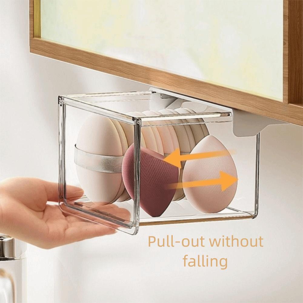 Plastic Under Desk Drawer Organizer Self Adhesive Makeup Storage Container  Under Mirror Cabinet