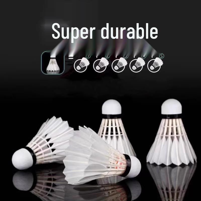 12-Piece Durable Goose Feather Wind-Resistant Badminton Shuttlecocks for Competition and Training