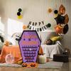 Wooden Halloween Countdown Calendar Pumpkin Bat Ghost Design Durable Orange Black Color For Home Decor Party Supplies Kids Gift