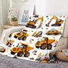 1pc Flannel Blanket Featuring Construction Vehicle Designs, Soft and Comfortable, Perfect for Use on Sofas, Beds, Cars, or in the Office. This All-sea