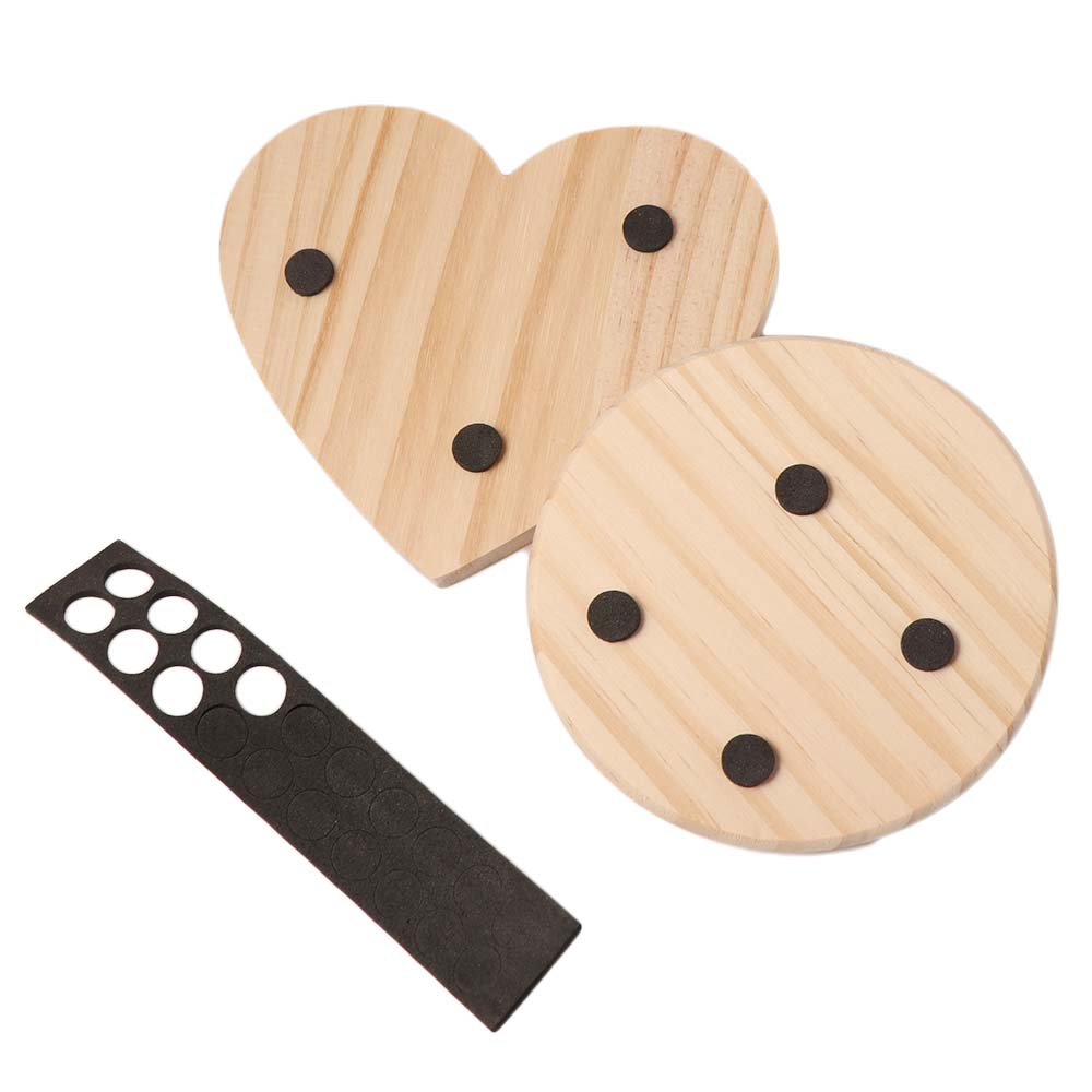 5pcs Art Painting Wood Unfinished Coasters DIY Round/Square Cup Mat Anti-slip Anti-scalding Cup Pads Kindergarten
