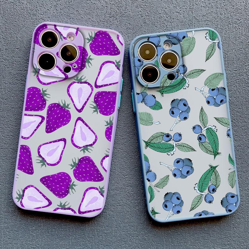 Color Fruits Banana Strawberry Phone Case For iPhone 14 13 12 11 Pro Max Mini 15 Pus Pro Max X XS XR 7 8 Plus Shockproof Covers