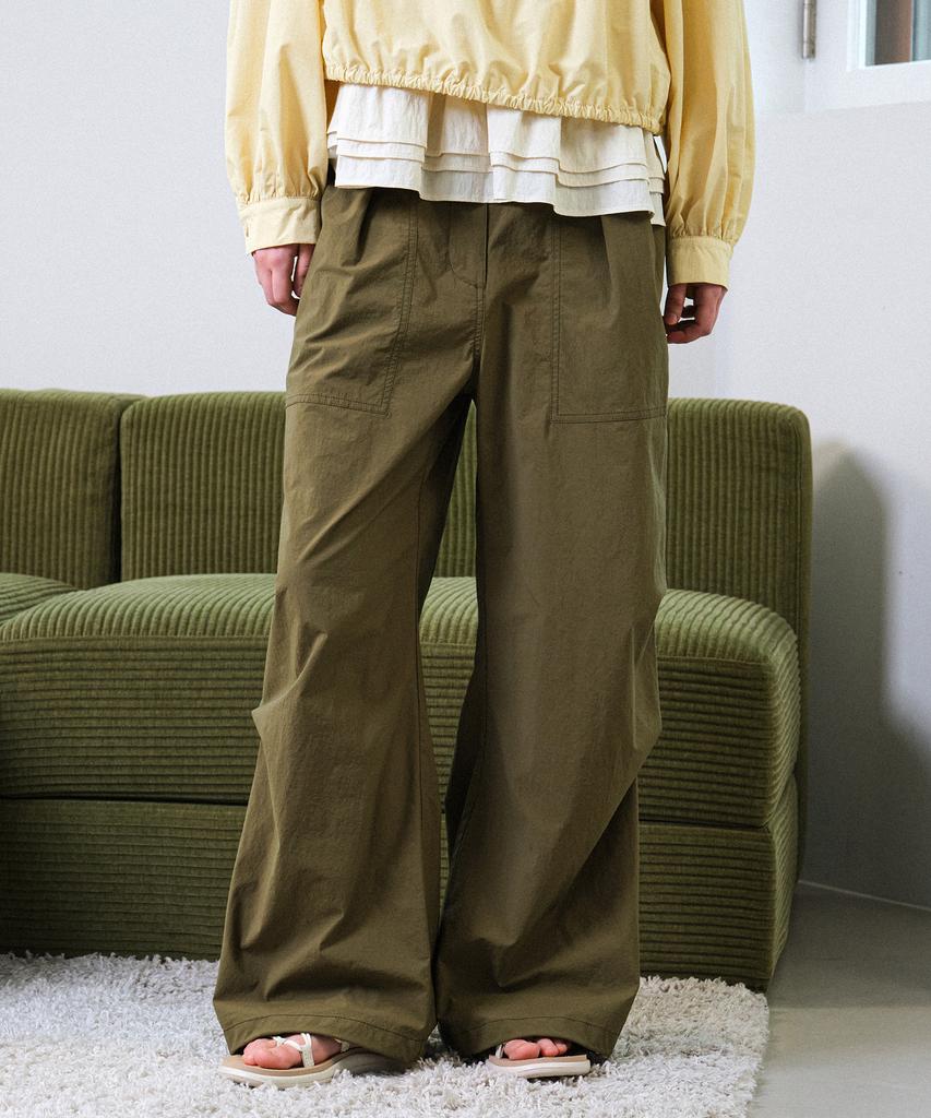 HELEMENT Women'S Breeze Shirring Pants (Khaki)