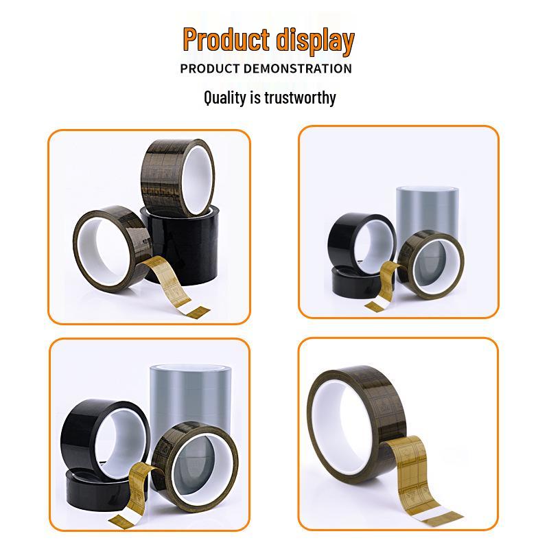 Black Anti-Static Grid Tape - Residue-Free for Electronic Packaging and Sealing.