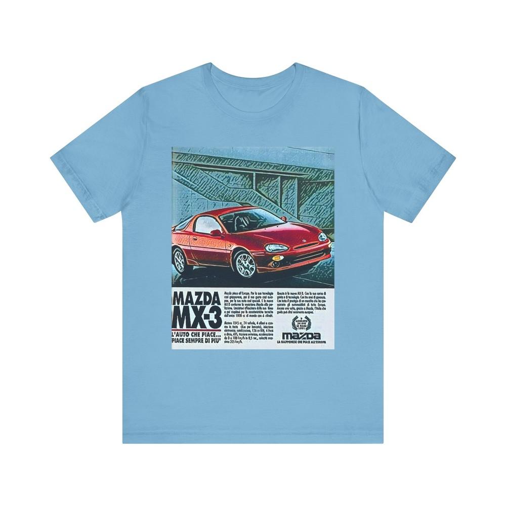 

Mazda MX-3 Graphic Print Shirt Car Art Crewneck Unisex Jersey Short Sleeve Tee M