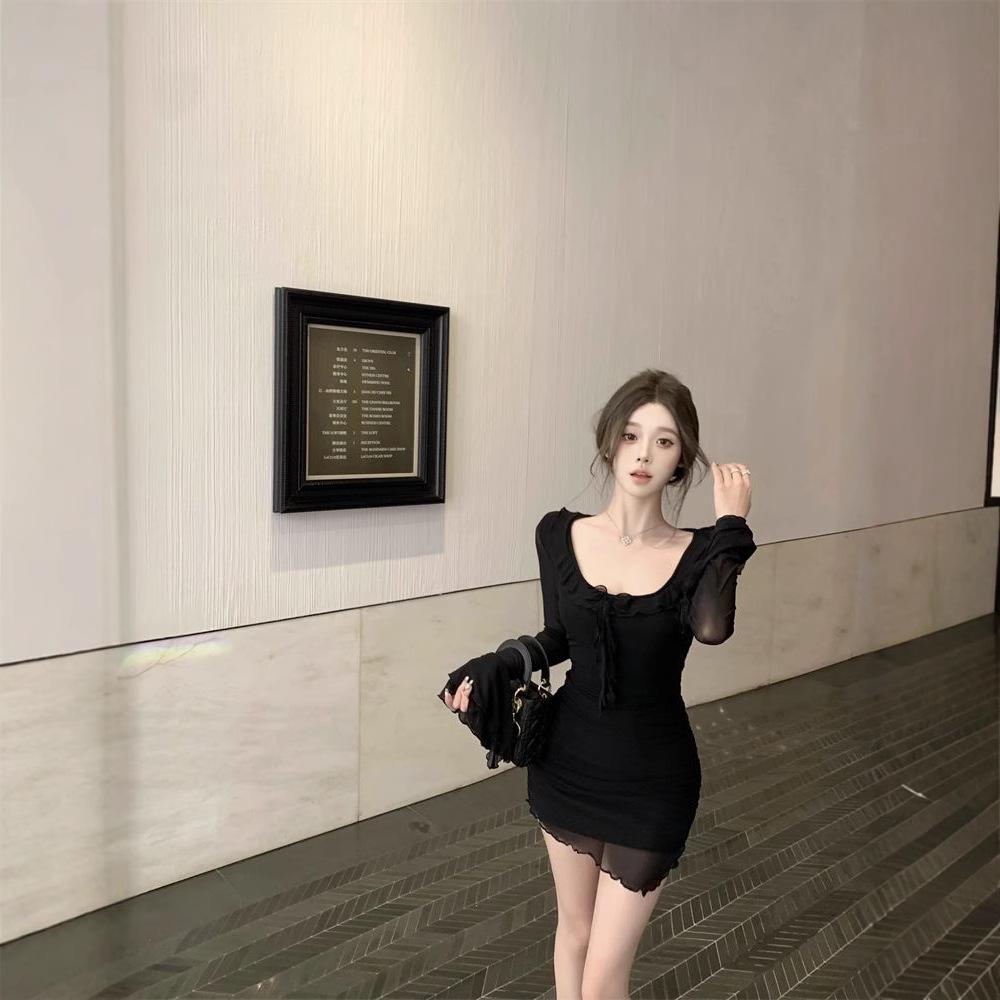 

2025 French Retro Slimming Bodycon Dress M