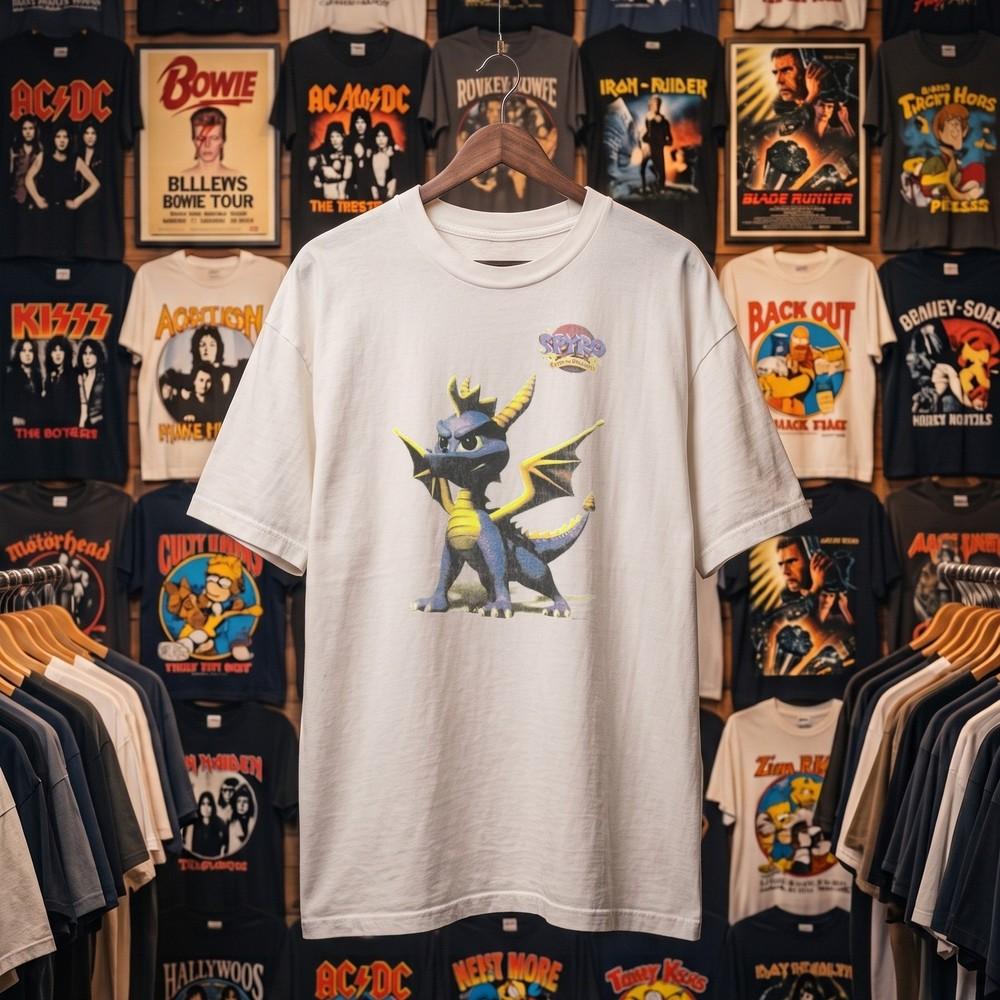 1998 Spyro The Dragon Aged T-Shirt White M Unisex T-Shirt
