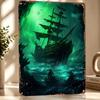 Fantasy Pirate Ship Poster Retro D Printed Metal Signs Customized Wall Hanging Gift for Luxury Decoration Home Decorations Room