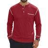 Men's Long Sleeve Shirt Casual Color Knit Top with Stitching for Spring and Fall