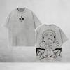Jujutsu Kaisen Itadori Yuji Camiseta Estampada Homens Mulheres Algodão Lavado Camisetas Manga Vintage Camiseta Harajuku Masculina Manga Curta