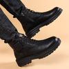 Retro Herren warme Herren Lederschuhe High-Top Workboots Martin Stiefel Herren Herbst und Winter Samt Britischer Stil