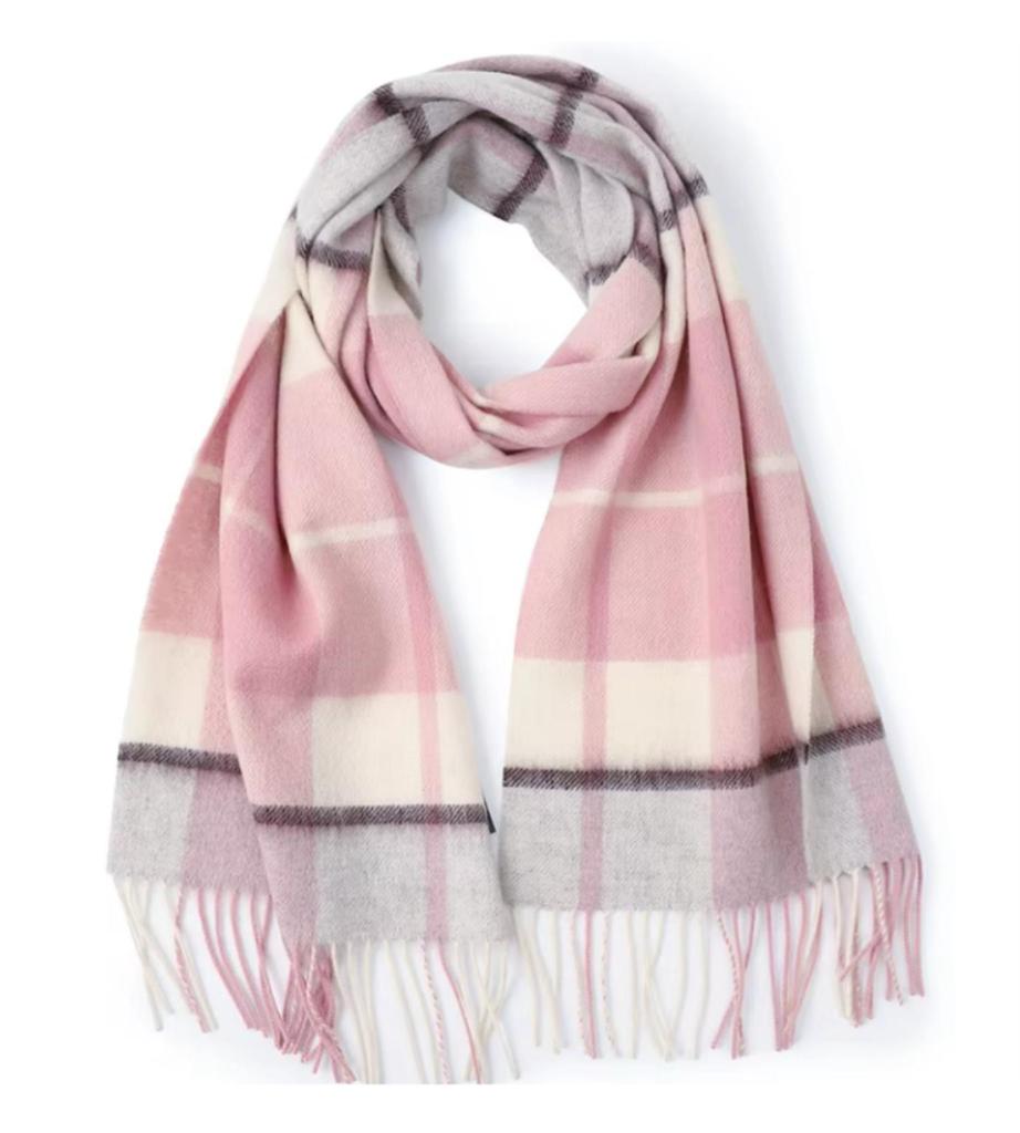 Hamilton Kilts Szalik Tartan z 100% Wełny Jagnięcej, Zimowa Stola z Długimi Frędzlami