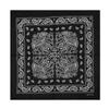 Trifong Bandana Black 100% Cotton Paisley Handkerchief Adult Bandana Cotton Cashew Unisex 55cm X 55cm Black