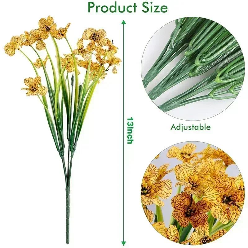 

Искусственные цветы, устойчивые к ультрафиолетовому излучению, искусственные пластиковые кустарники, растения для сада, патио, крыльца, дома, свадьбы, фермерского дома, декор 2PCS жёлтый