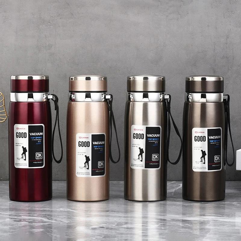 Large Capacity Outdoor Thermos Cup Stainless Steel 24 Hours Heat Preservation Cold Preservation 1000ml Water Bottle  Oz Tumbler