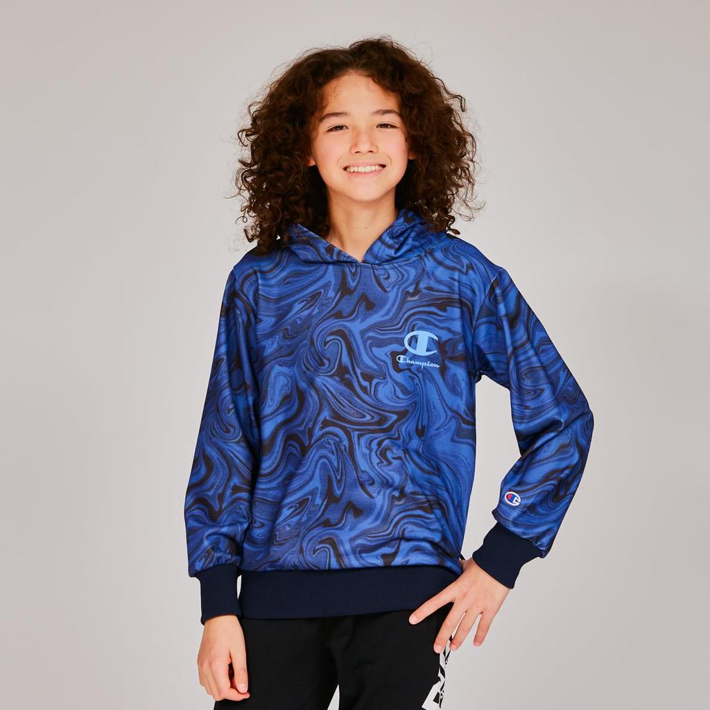 Champion Long Sleeve Fleece Hooded Sweatshirt with Rubber School Boys Kids' Print, CK-AS107-370-160