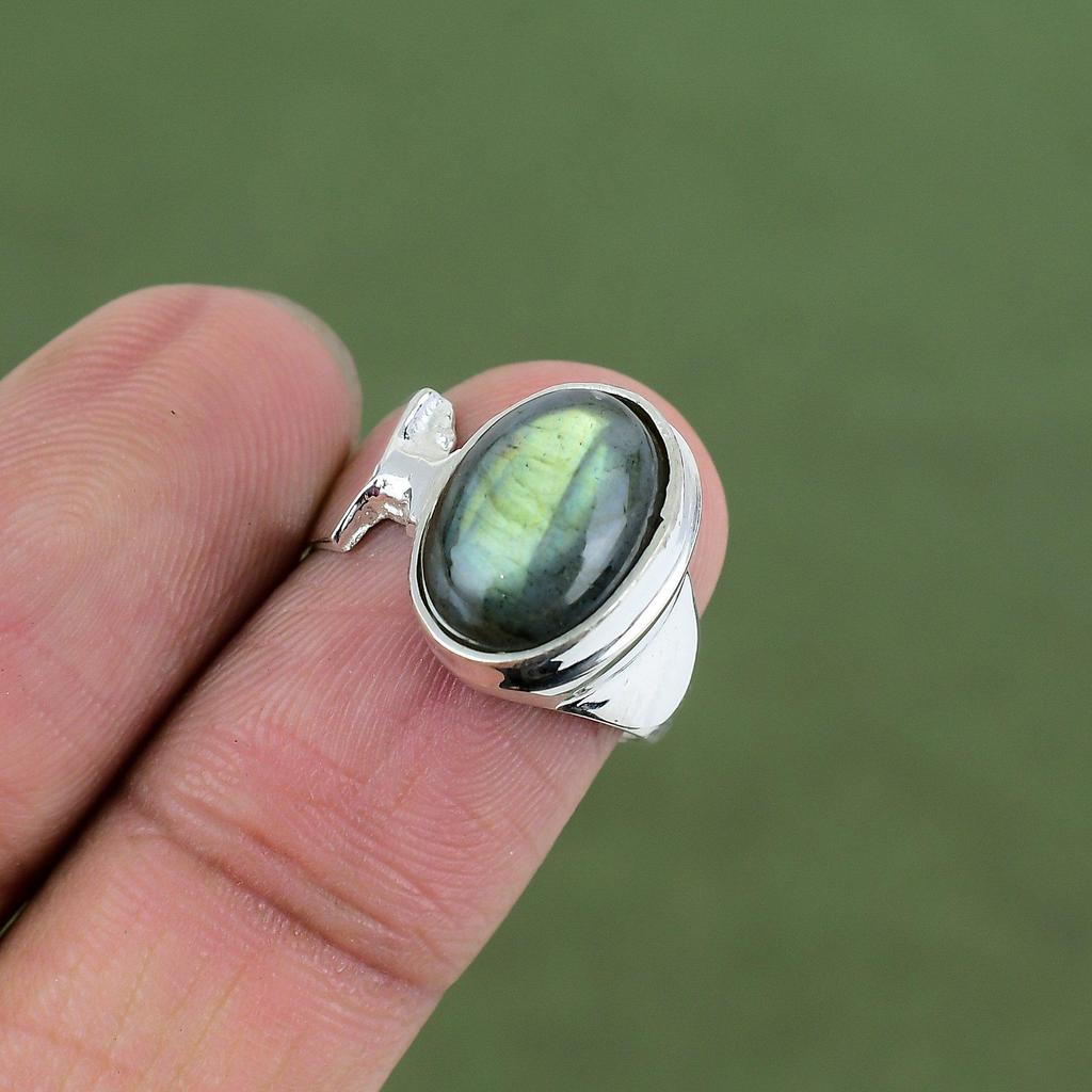 Labradorite Ring 925 Sterling Silver Ring Natural Gemstone Jewelry Labradorite Jewelry Handmade Ring Gift For Father Available In Ring Size