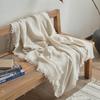 Coperta a Tasselli in Garza a Quattro Strati 100% Cotone Classe A per Divano e Ufficio - Copertura in Cotone per Tutte le Stagioni