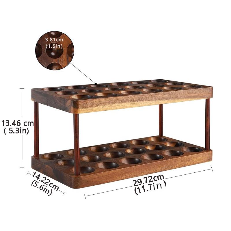 

Деревянная двухъярусная полка для яиц, 1 шт., органайзер для лотка для яиц в деревенском доме, кухня из акации, 2-х уровневая столешница, стеллаж для хранения свежих яиц, корзина на 36 яиц