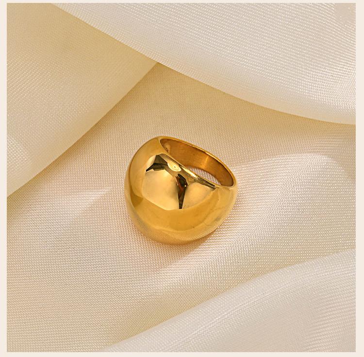 Klobiger Kuppelring für Damen, Stapelbarer Dicker Marken-Edelstahl Statement-Schmuck Geschenk