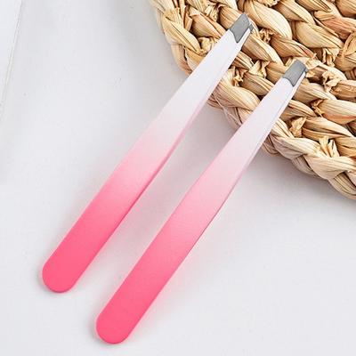 Hair Removal Eye Brow Tweezer Colorful Oblique Mouth Tip Professional Makeup Tool  Make Up