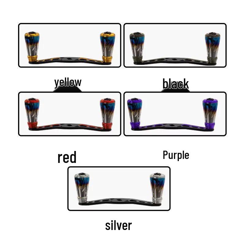 Full Metal Fishing Reel Crank Arm: Metal Handle Knob, DIY Lure Modification, Water Drop Design, Aluminum Alloy, Universal Electroplating Accessories