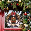 Christmas Steam Train Glass Display Case Home Decoration Decorative Static Stickers