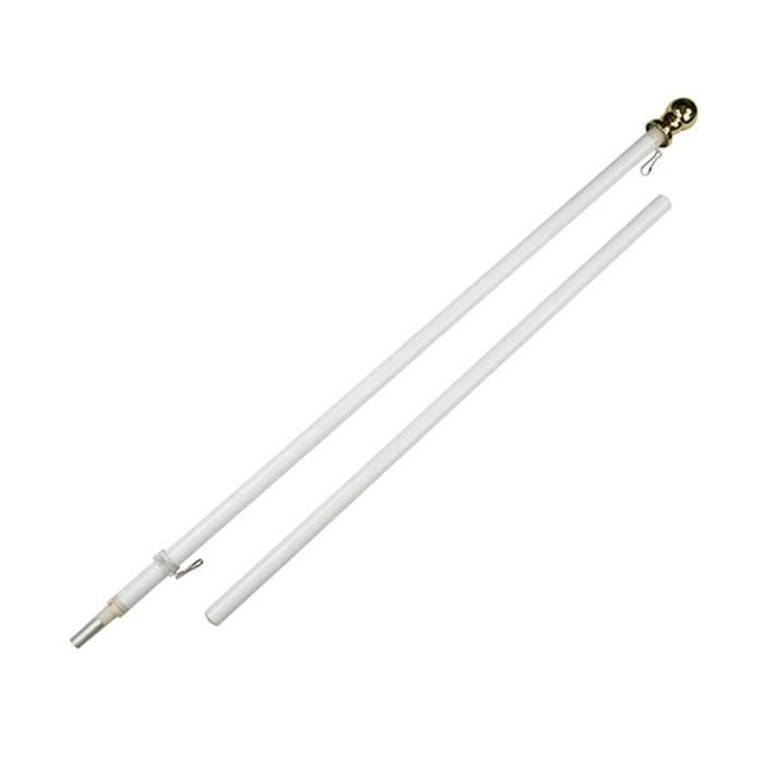 Mât Drapeau À Tête Sphérique En Aluminium 2 Sections Taille 182.88cm