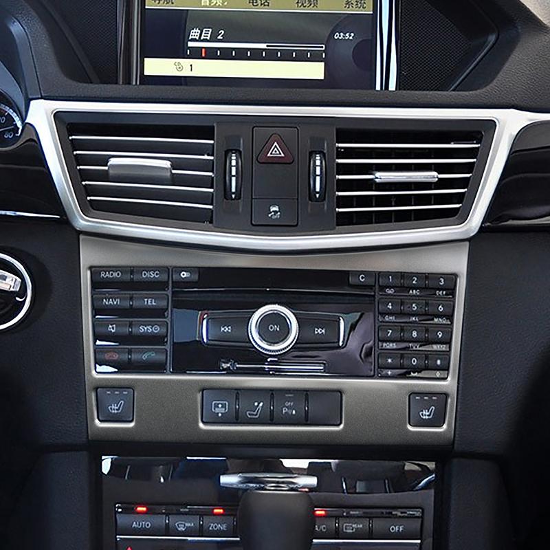 Stainless Steel Car Console CD Button Control Panel Frame Sticker For Mercedes Benz E Class W212 2010 2011 Interior Accessories