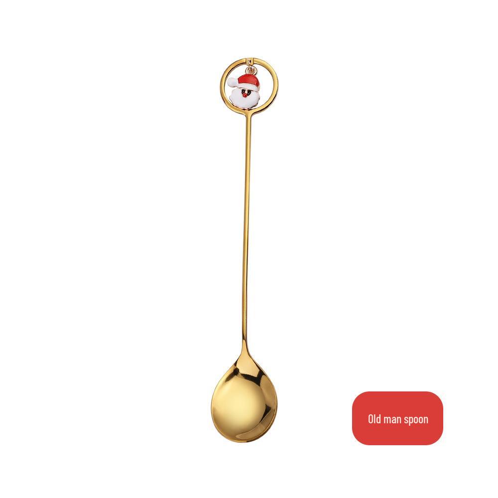 J Creative Christmas Reindeer Spoon & Fork Set - Cute Dessert & Coffee Stirring Gift