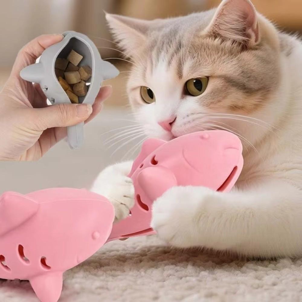 Food Leakage Cat Treat Feeder Fish-Shaped Interactive Cat Toy Cats Slow Feeders  Foraging Game