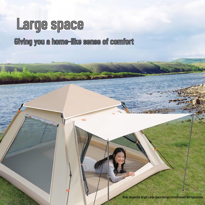 Portable Outdoor Camping Tent with Canopy & Large Window