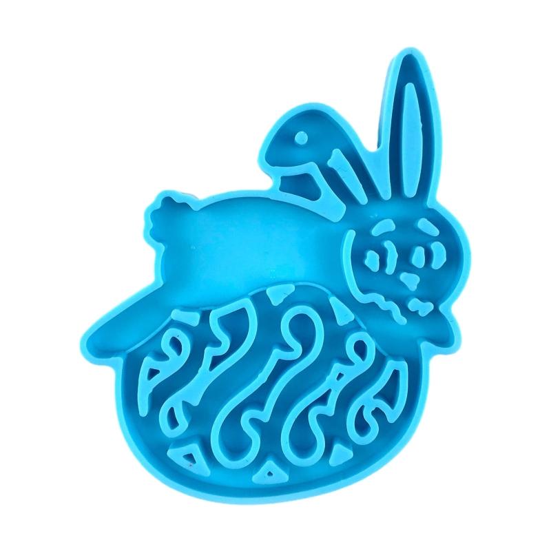 Diy Easter Egg Bunny for Key Pendant Decorative Silicone Mold Easter Day Series Charms Resin Casting Mold for Home Decor