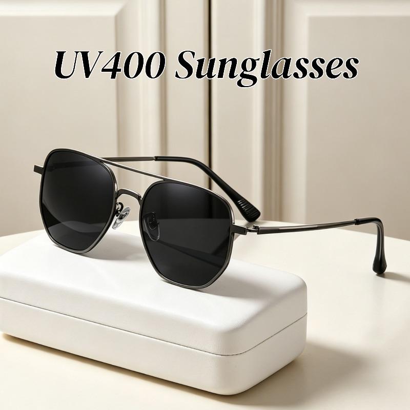 New Classic Frog-Eye Sunglasses Metal Double-Bridge Stylish UV400 Shades Eyewear for Fishing and Driving Outdoor Travel Eyewear