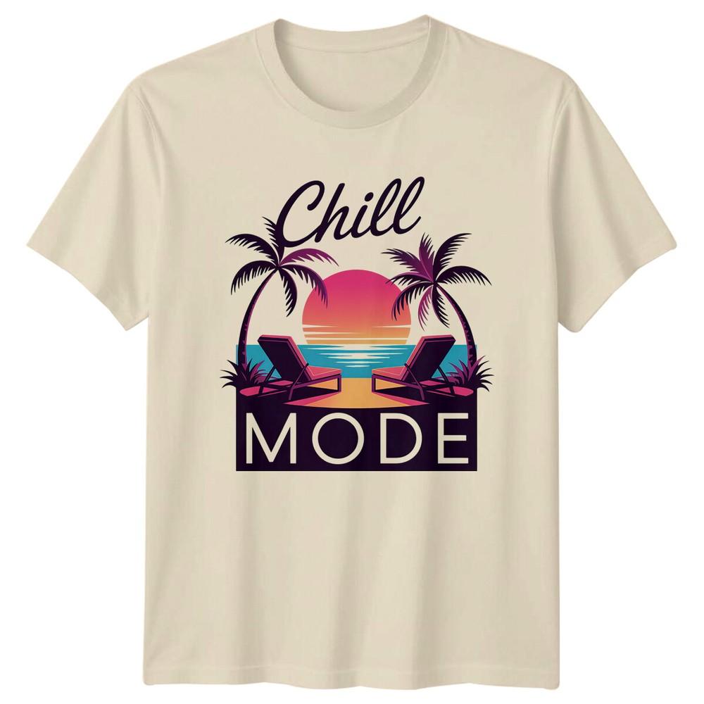 Chill Mode Beach Palm Trees Travel Unisexs TShirt Unisexs Tee Graphic Top