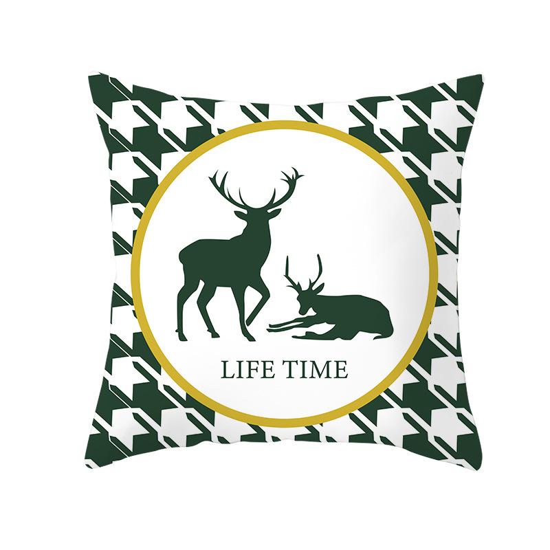 New Green Geometric Pillowcase Houndstooth Lattice Antler Plaid Sleeping Pillow Cover
