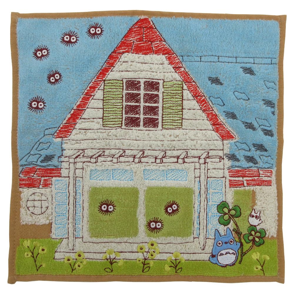 Marushin Mini Towel Ghibli My Neighbor Totoro Kusakabe Family Cotton Antibacterial and Deodorizing Treatment Organic Cotton Hand Gift Birthday