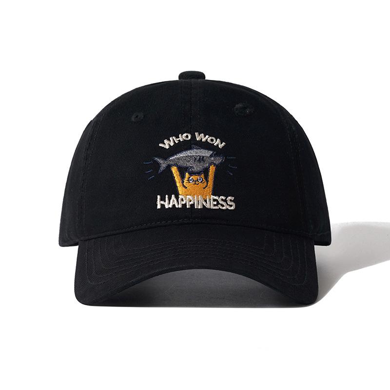 

Embroidery retro soft top cute simple cap female cartoon kitten outdoor shading baseball cap male versatile Adjustable