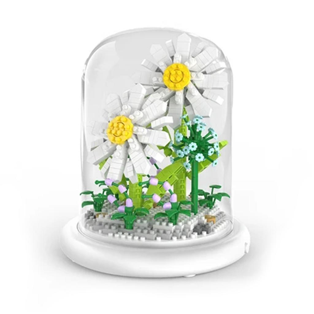 Stylish Colorful Bouquet Building Blocks Set Simple Assembled Toy Craft Decor For Boys Girls Kids