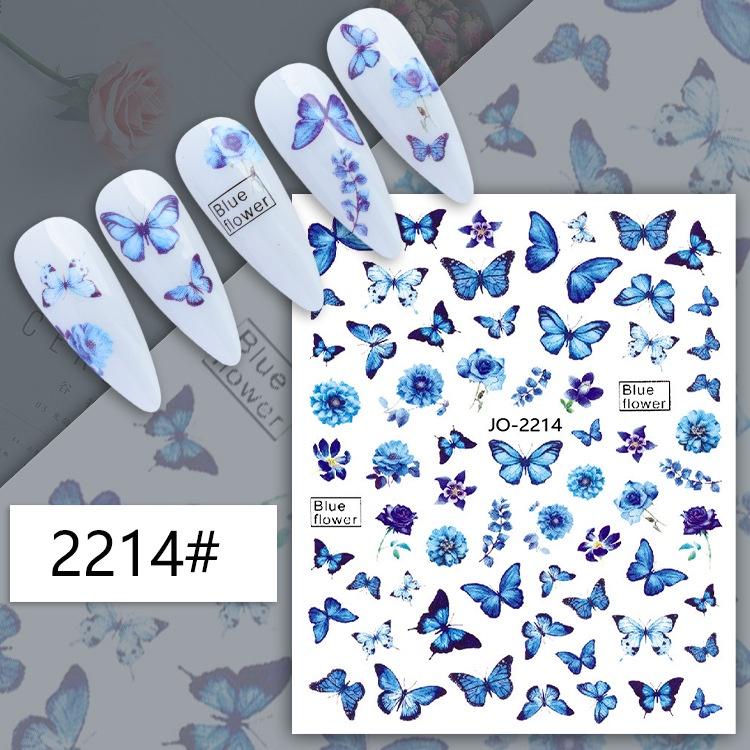 Butterfly Nail Stickers Colorful Butterflies Self Adhesive Transfer Sliders Wraps Manicures Foils DIY Decorations,Nail Art Tool