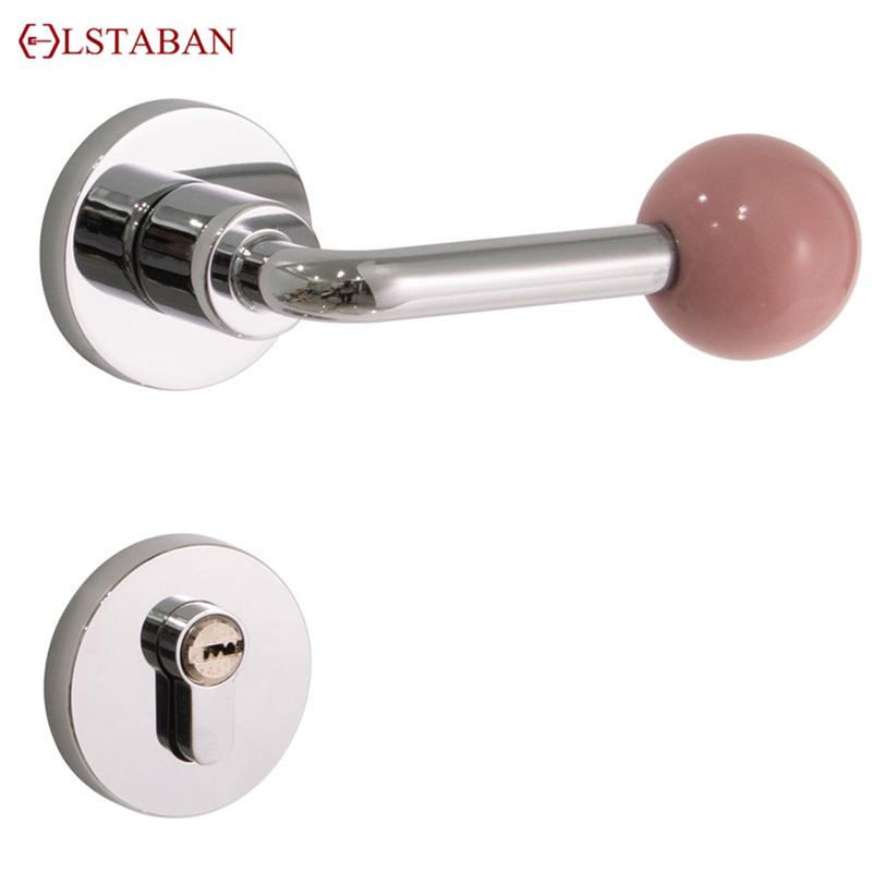 Zinc Alloy Door Lock Interesting Colorful Ceramic Ball Modern Simple Bedroom Silent Door Lock Indoor Wooden Door Handle