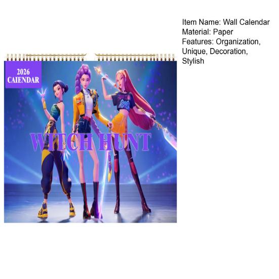 Kpop Demon Hunters Calendar 2026 Jan. 2026 - Dec. 2026 12 Monthly Calendar Coil