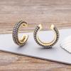 New Arrival Copper Zircon Round Ear Cuff For Women Without Piercing Earrings Jewelry Earcuff Real Gold Color Fashion Jewelry