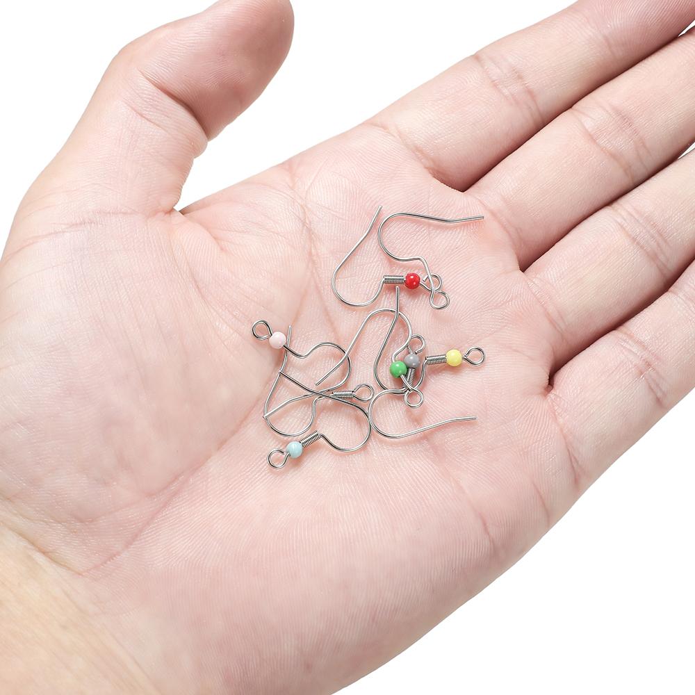 100pcs Mixed Stainless Steel Acrylic Beads Spring Earrings Hooks for Earring Findings DIY Jewelry Making Handcrafted Accessories