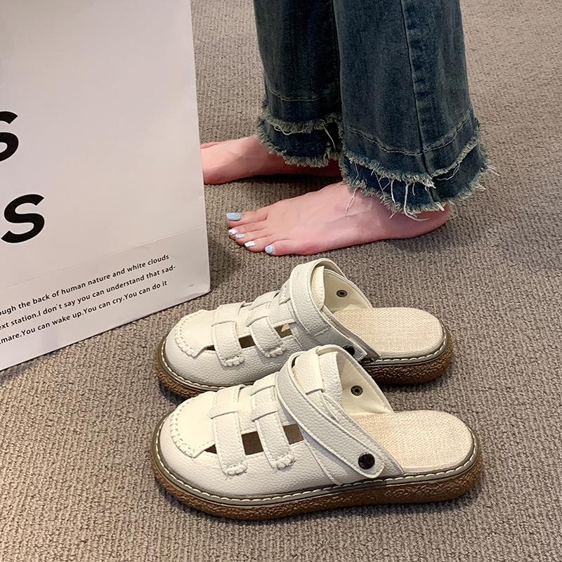 

Two wear hollowed-out bag head sandals women s 2025 summer new hole casual Roman shoes thick-soled half-slippers women s outer wear 40
