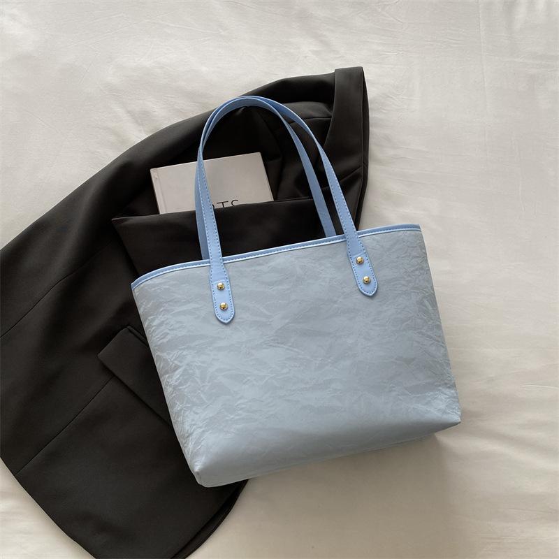 Skládací taška tote dámská velkokapacitní taška na dojíždění volnočasová taška přes rameno taška do třídy pro vysokoškoláky