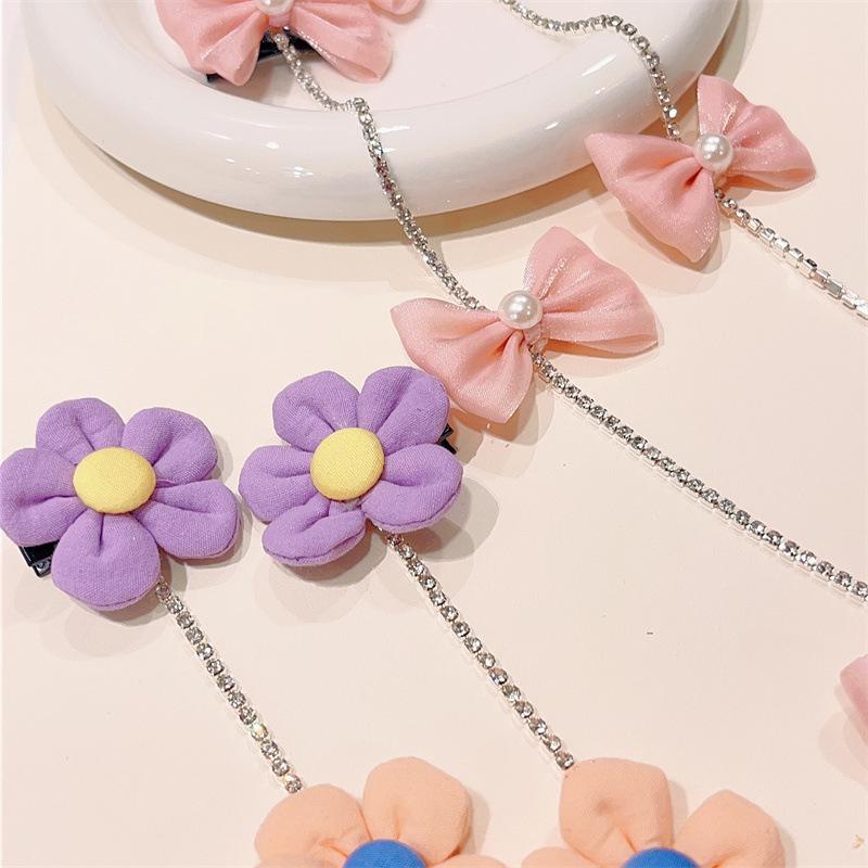 Bunte Schmetterling & Perlen Schleife Haarspange für Mädchen - Koreanisches Sommer Haaraccessoire