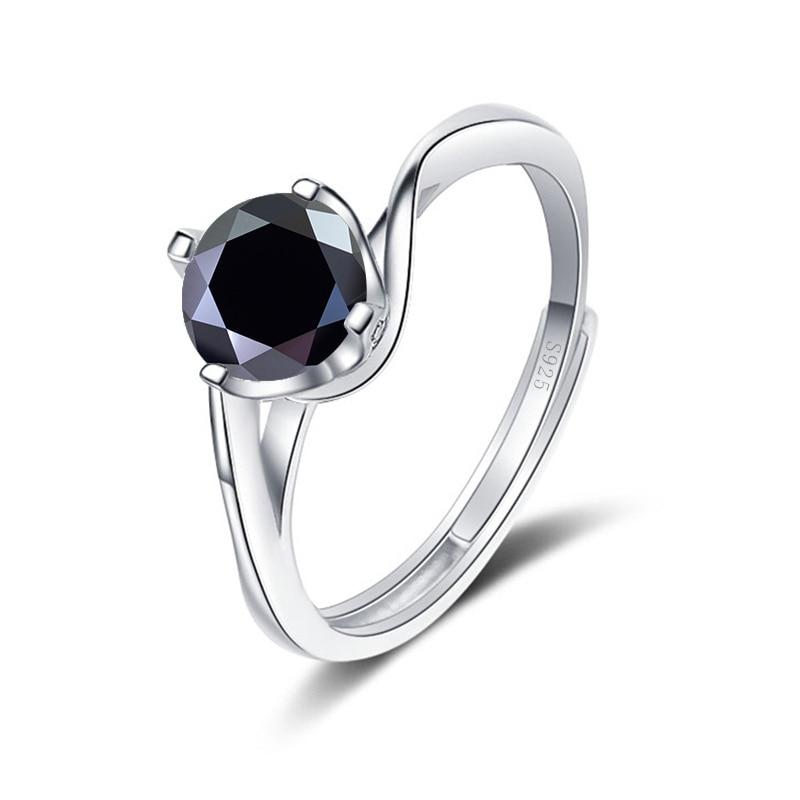 Bague Ringen 1ct VVS Moissanite Jewelry Snubní prsten 925 Sterling Silver pokovený bílým zlatem Čtyři otevřené prsteny Twist Design s drápy