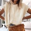 Weste Damen ärmellos locker lässig einfarbig Strickoberteil